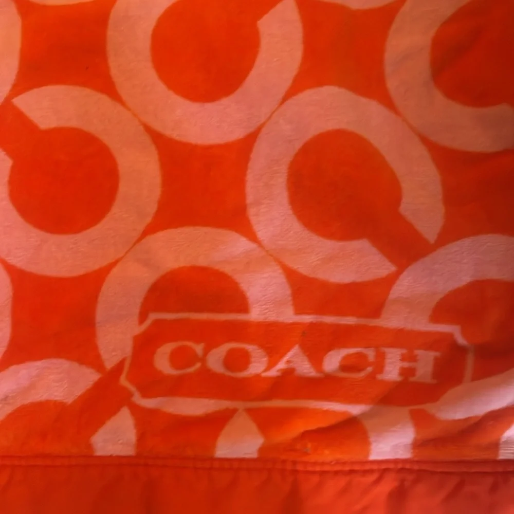 Coach Luxurious Y2K Beach towel Bright Orange and Light Pink